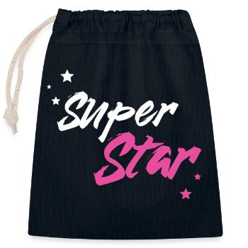 Super Star - Verschließbarer Geschenkbeutel aus Baumwolle (25x30cm) - Navy - Vorne