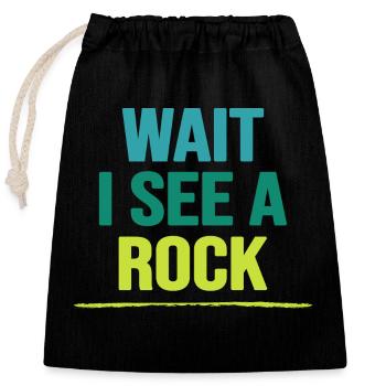 bouldering bouldering rocks free climbing boulder route - Closable cotton gift bag (25x30cm) - black - Front
