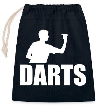 Darts Sports Fun - Closable cotton gift bag (25x30cm) - navy - Front