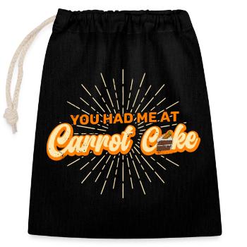Pastry Carrot Cake Recipe Dessert - Closable cotton gift bag (25x30cm) - black - Front