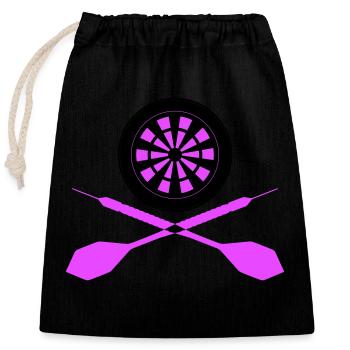 Dart Sport Logo - Closable cotton gift bag (25x30cm) - black - Front