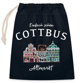 Cottbus Altmarkt, Einfach schön! Brandenburg - Verschließbarer Geschenkbeutel aus Baumwolle (25x30cm) - Navy - Vorne