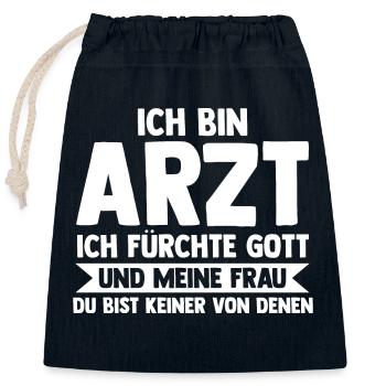 Mediziner Rettungssanitäter Notarzt Arzt - Verschließbarer Geschenkbeutel aus Baumwolle (25x30cm) - Navy - Vorne