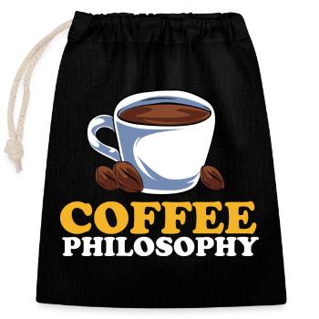 Philosophie Lehrer Poesie Wissenschaft Buch Kaffee - Verschließbarer Geschenkbeutel aus Baumwolle (25x30cm) - Schwarz - Vorne