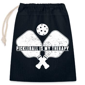 Pickleball Is My Therpy Saying for Pickleballer - Closable cotton gift bag (25x30cm) - navy - Front