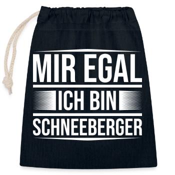 Schneeberg mir egal - Verschließbarer Geschenkbeutel aus Baumwolle (25x30cm) - Navy - Vorne