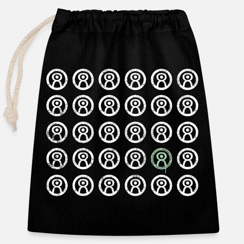 retroactive | only logo WHITE EDITION - Closable cotton gift bag (25x30cm) - black