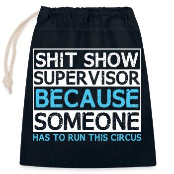 Lustiges Supervisor-Chaos - Verschließbarer Geschenkbeutel aus Baumwolle (25x30cm) - Navy - Vorne