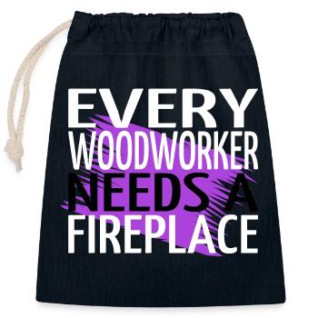 Fun Carpenter Tshirts drôles Arbre Feller Outils Arbre - Sac cadeau en coton avec cordon (25 x 30 cm) - bleu marine - Devant