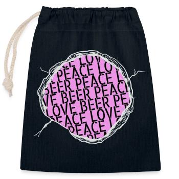 global peace brewery humor happy sorority liquor - Verschließbarer Geschenkbeutel aus Baumwolle (25x30cm) - Navy - Vorne
