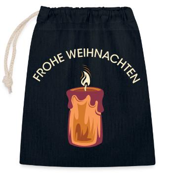 frohe weihnachten kerze Schein Illustration Symbol - Verschließbarer Geschenkbeutel aus Baumwolle (25x30cm) - Navy - Vorne