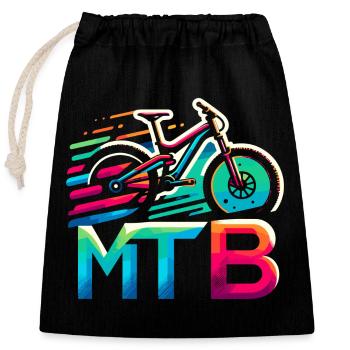Vibrant MTB Bike Splash - Closable cotton gift bag (25x30cm) - black - Front