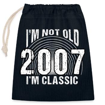 Jahrgang 2007 Retro 17 Jahre alt - Ich bin nicht alt, - Verschließbarer Geschenkbeutel aus Baumwolle (25x30cm) - Navy - Vorne