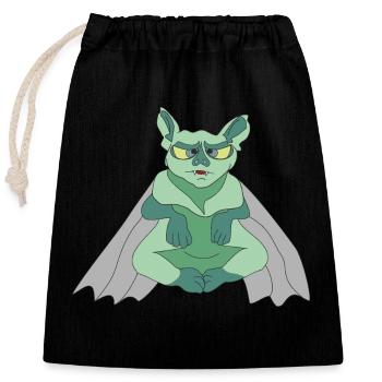 Lustige Fledermaus - Verschließbarer Geschenkbeutel aus Baumwolle (25x30cm) - Schwarz - Vorne