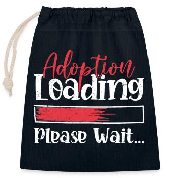Adoption Loading Please Wait... Adopt Child Family - Verschließbarer Geschenkbeutel aus Baumwolle (25x30cm) - Navy - Vorne