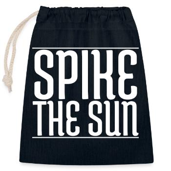 Quote Beach Volleyball Skills Sun Kissed - Closable cotton gift bag (25x30cm) - navy - Front