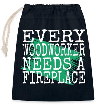 cool logging lumberjackwoodworking awesome - Verschließbarer Geschenkbeutel aus Baumwolle (25x30cm) - Navy - Vorne