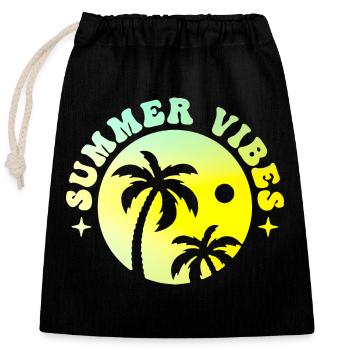 Summer Vibes - Verschließbarer Geschenkbeutel aus Baumwolle (25x30cm) - Schwarz - Vorne