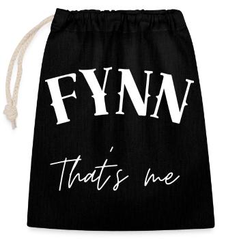 Fynn est mon nom Fyn Gifts Fin Finlande - Sac cadeau en coton avec cordon (25 x 30 cm) - noir - Devant
