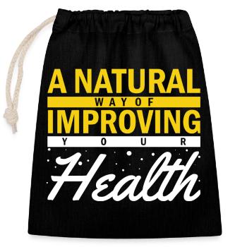 Your Health - Closable cotton gift bag (25x30cm) - black - Front