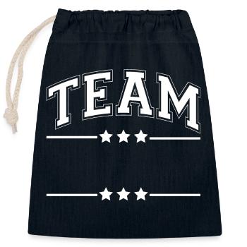 Team - your name - customizable - Closable cotton gift bag (25x30cm) - navy - Front