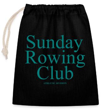 Sunday Rowing Club - Rudern - Ruderer - Ruderin - Verschließbarer Geschenkbeutel aus Baumwolle (25x30cm) - Schwarz - Vorne