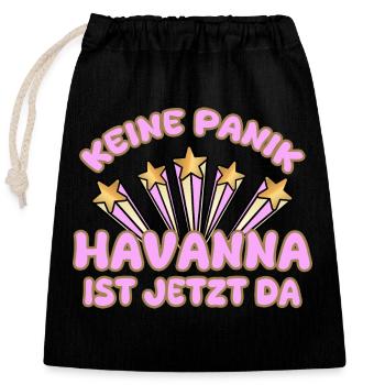 La Havane - Sac cadeau en coton avec cordon (25 x 30 cm) - noir - Devant