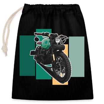 Bobber // Custom // Motorcycle - Closable cotton gift bag (25x30cm) - black - Front