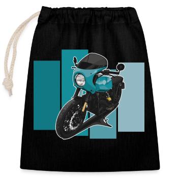 Bobber // Custom // Motorcycle - Closable cotton gift bag (25x30cm) - black - Front
