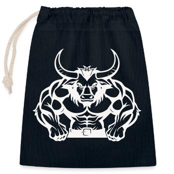 stier tier beast - Verschließbarer Geschenkbeutel aus Baumwolle (25x30cm) - Navy - Vorne