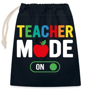 Mode enseignant sur l’école Étudiants drôles Meilleur enseignant - Sac cadeau en coton avec cordon (25 x 30 cm) - bleu marine - Devant