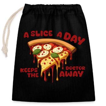 Pizza Pizza Pizza ! - Sac cadeau en coton avec cordon (25 x 30 cm) - noir - Devant