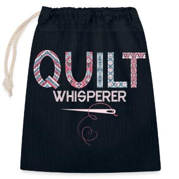 Quilt Whisperer Quilting Quilter - Verschließbarer Geschenkbeutel aus Baumwolle (25x30cm) - Navy - Vorne