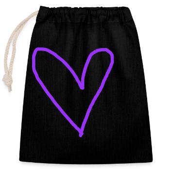 Coeur Violet Violet Idée Cadeau Amour En Amour - Sac cadeau en coton avec cordon (25 x 30 cm) - noir - Devant