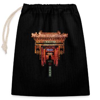 Chinesisch_Architektur_Jingyao1420_Forbidden City - Closable cotton gift bag (25x30cm) - black - Front