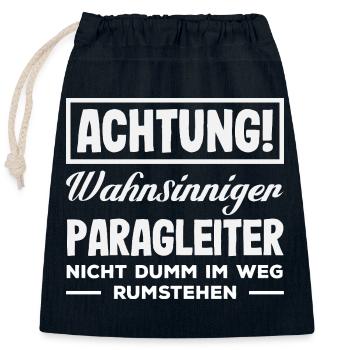 Paragliding Adventure Paragliding Attention - Closable cotton gift bag (25x30cm) - navy - Front