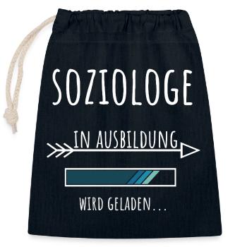 Sociologie Profession étudiante Sociologue de l’éducation - Sac cadeau en coton avec cordon (25 x 30 cm) - bleu marine - Devant