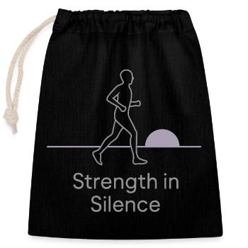 Introverted training, Calm - Closable cotton gift bag (25x30cm) - black - Front