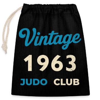 Vintage 1963 Judo Club Retro Birth Year Gift - Closable cotton gift bag (25x30cm) - black - Front