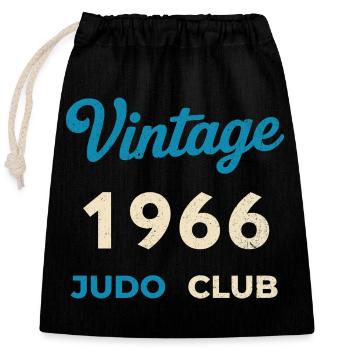 Vintage 1966 Judo Club Retro Birth Year Gift - Closable cotton gift bag (25x30cm) - black - Front