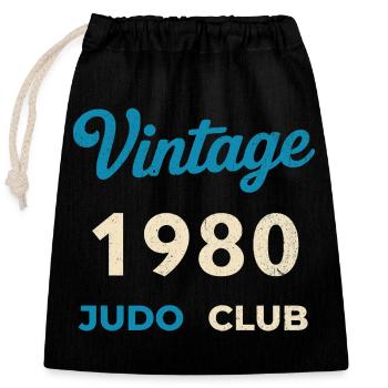 Vintage 1980's Judo Club Retro Birth Year Gift - Closable cotton gift bag (25x30cm) - black - Front