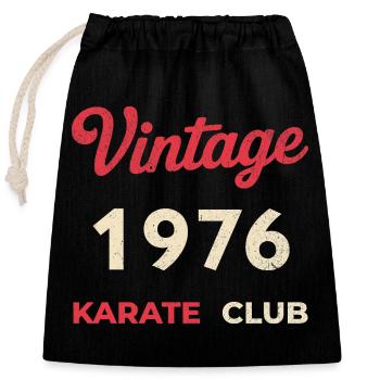 Millésime 1976 – Année de naissance rétro du Karate Club - Sac cadeau en coton avec cordon (25 x 30 cm) - noir - Devant