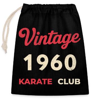 Vintage 1960 – Année de naissance rétro du Karate Club - Sac cadeau en coton avec cordon (25 x 30 cm) - noir - Devant