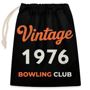 vinMillésime 1976 – Année de naissance rétro du Bowling Club - Sac cadeau en coton avec cordon (25 x 30 cm) - noir - Devant