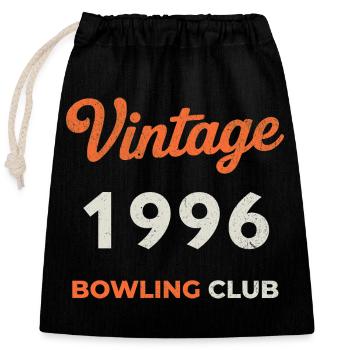 Millésime 1996 – Année de naissance rétro du Bowling Club - Sac cadeau en coton avec cordon (25 x 30 cm) - noir - Devant