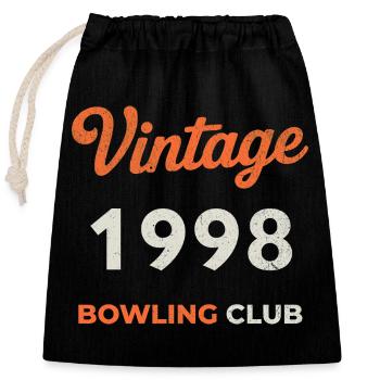 Millésime 1998 – Année de naissance rétro du Bowling Club - Sac cadeau en coton avec cordon (25 x 30 cm) - noir - Devant
