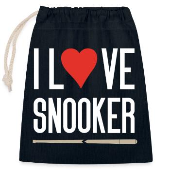 J’adore le snooker - Sac cadeau en coton avec cordon (25 x 30 cm) - bleu marine - Devant