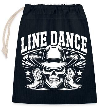 Line Dance Skull Cowboy - Closable cotton gift bag (25x30cm) - navy - Front