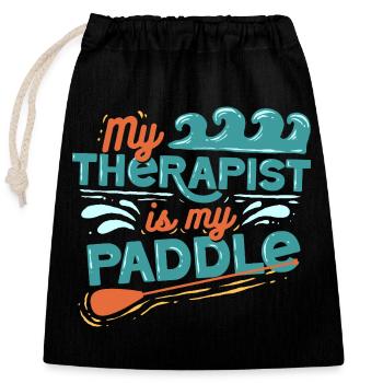 Stand up Paddle - Closable cotton gift bag (25x30cm) - black - Front