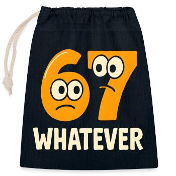 Six Seven Whatever Italian Brainrot Humor Meme  - Verschließbarer Geschenkbeutel aus Baumwolle (25x30cm) - Navy - Vorne